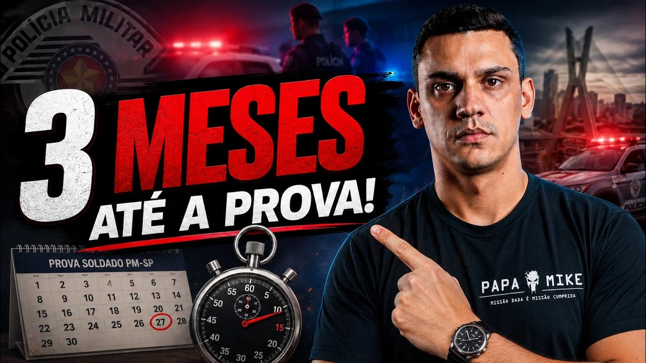 Rotina de estudos para os três meses antes da prova da PM-SP